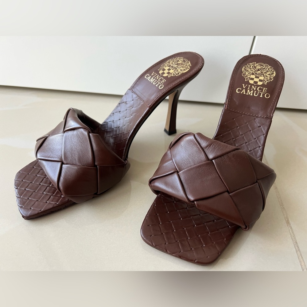 Vince Camuto Brelanie Braided Strap Sandal Brown size 7.5